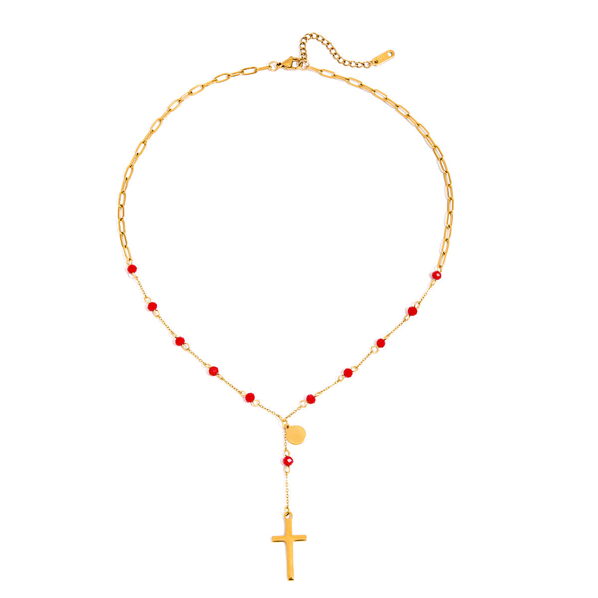 Scarlet Faith Cross Lariat Necklace