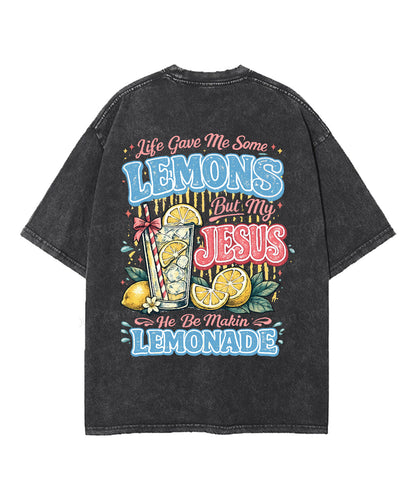 Life Gave Me Some Lemons Double Sided Unisex Washed Christian T-shirt