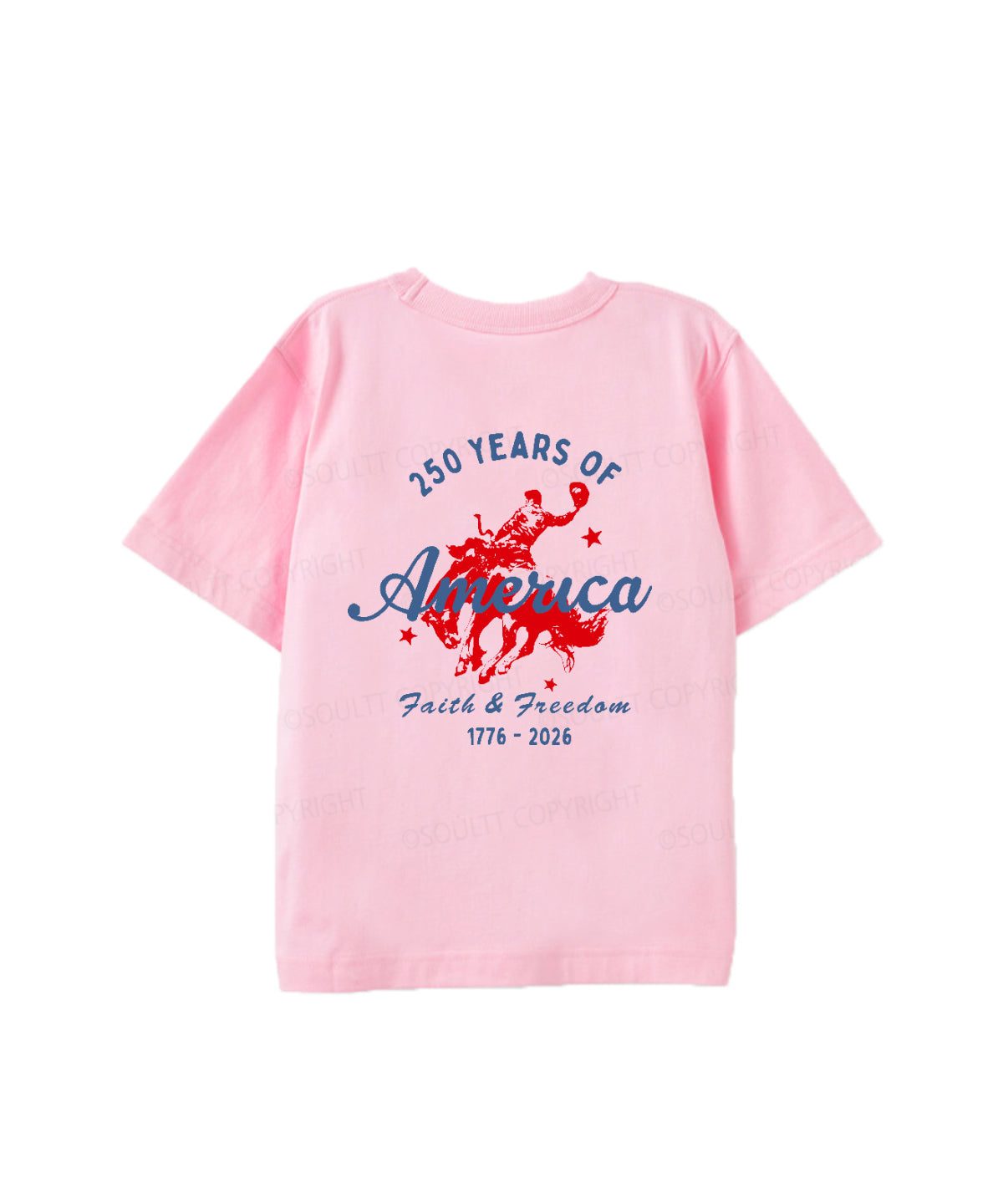 Kids 250 Years America Anniversary Double Sided Cotton Christian T-shirt