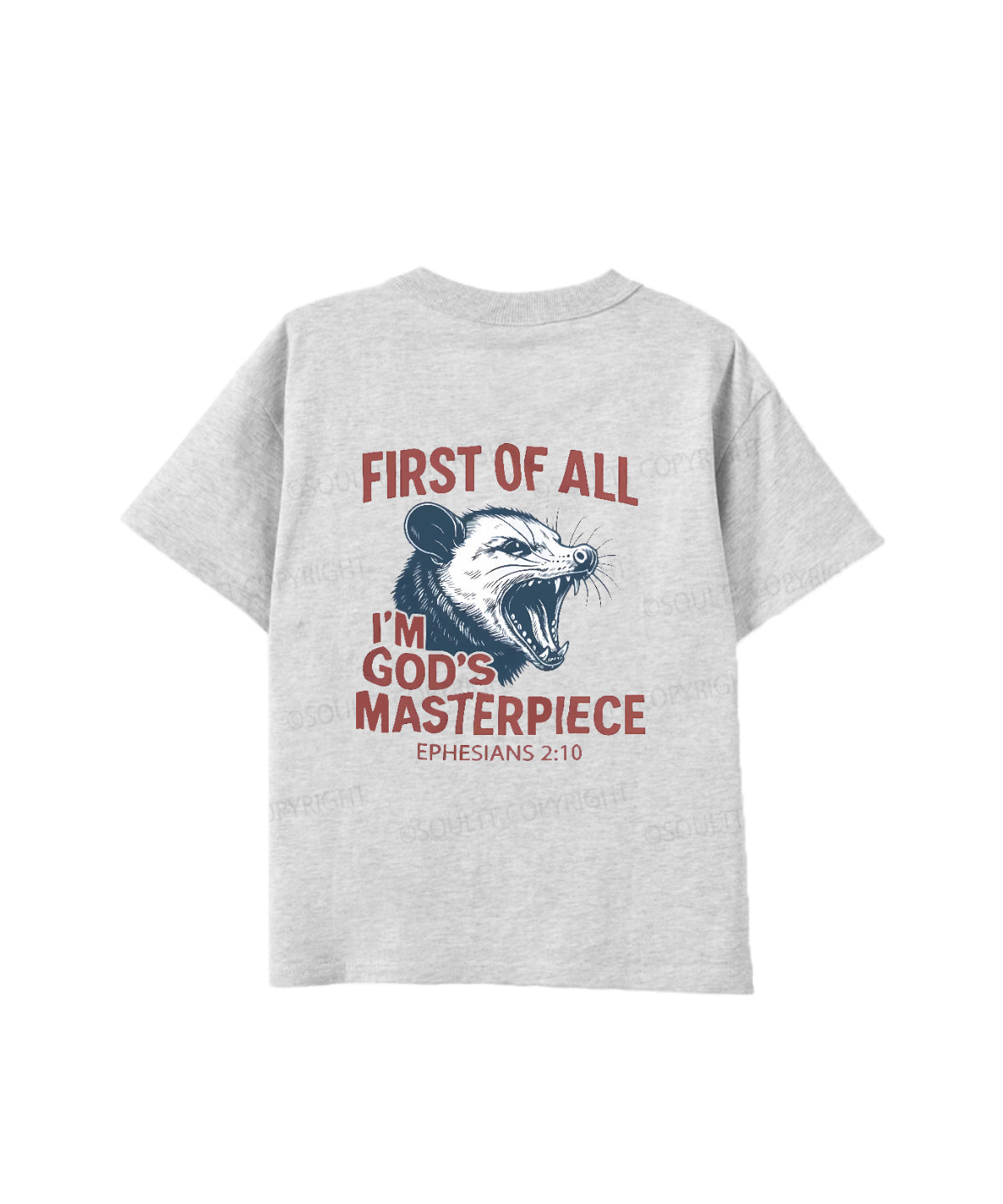 Kids First Of All I'm God's Masterpiece Double Sided Cotton Christian T-shirt