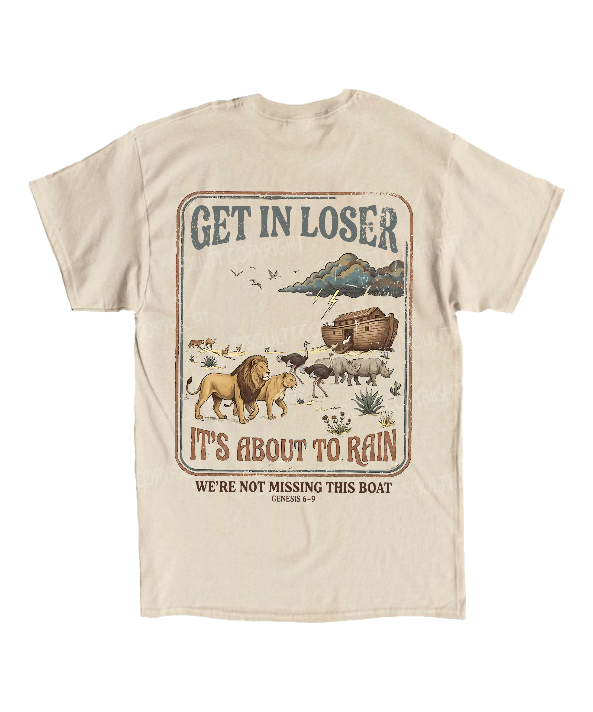 It's About To Rain We're Not Missing This Boat Double Sided Unisex Cotton Christian T-Shirt