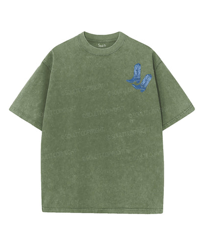 Faith Family Freedom Double Sided Unisex Washed Christian T-shirt
