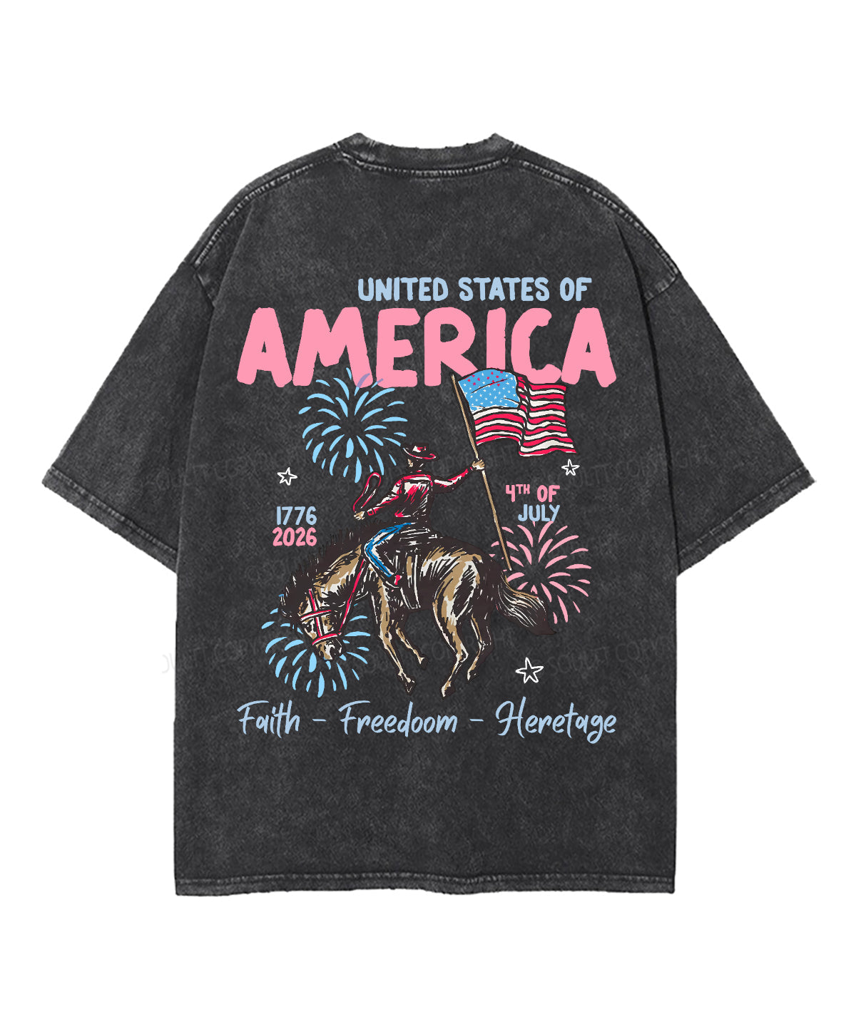 Faith Freedoom Double Sided Unisex Washed Christian T-shirt