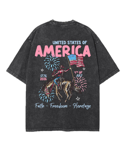Faith Freedoom Double Sided Unisex Washed Christian T-shirt