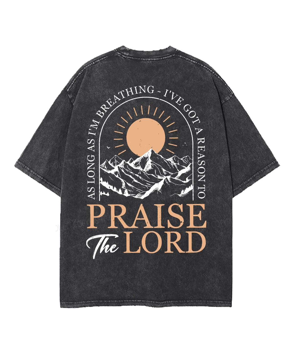 Praise The Lord Double Sided Unisex Washed Christian T-shirt