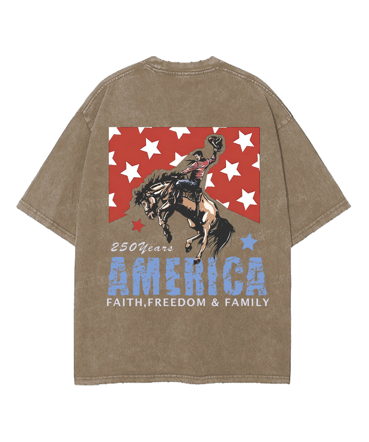 250 Years America Anniversary Double Sided Unisex Washed Christian T-shirt