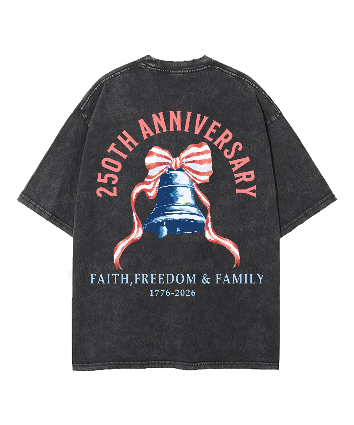 250 Years America Anniversary Double Sided Unisex Washed Christian T-shirt