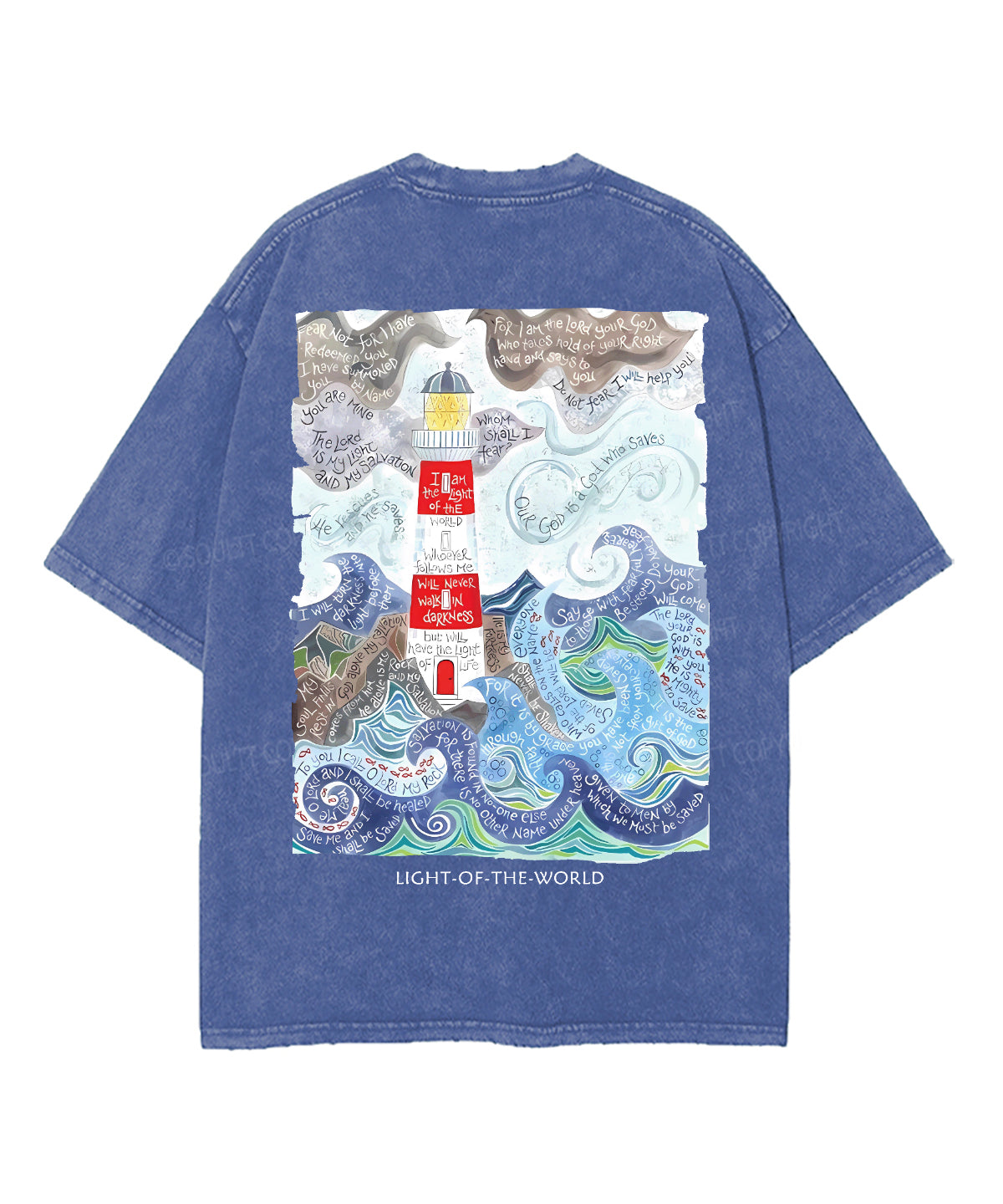 Light Of The World Double Sided Unisex Washed Christian T-shirt
