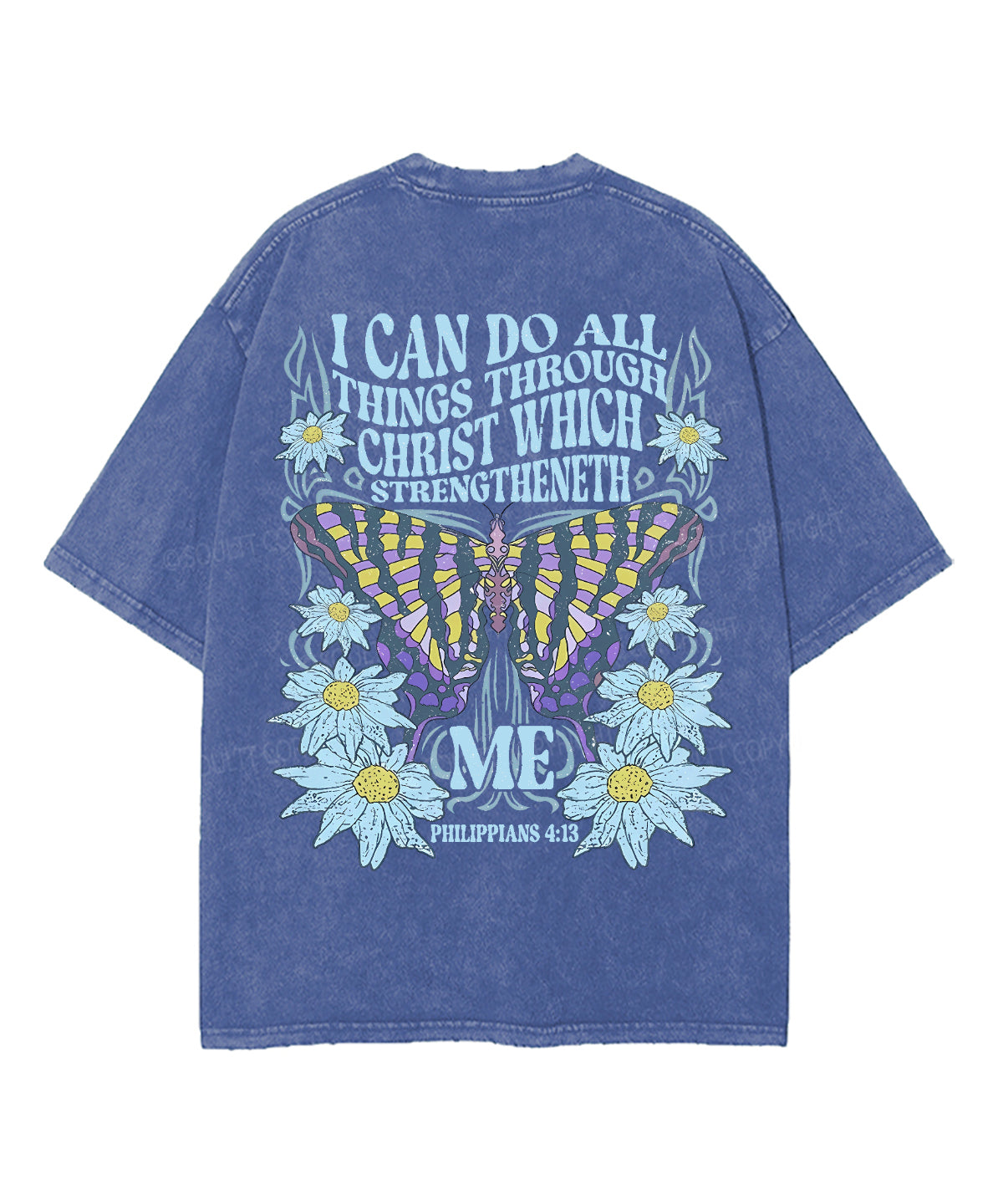 I Can Do All Things Through Christ Double Sided Unisex Washed Christian T-shirt