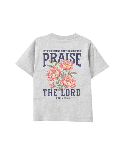 Kids Praise The Lord Double Sided Cotton Christian T-shirt