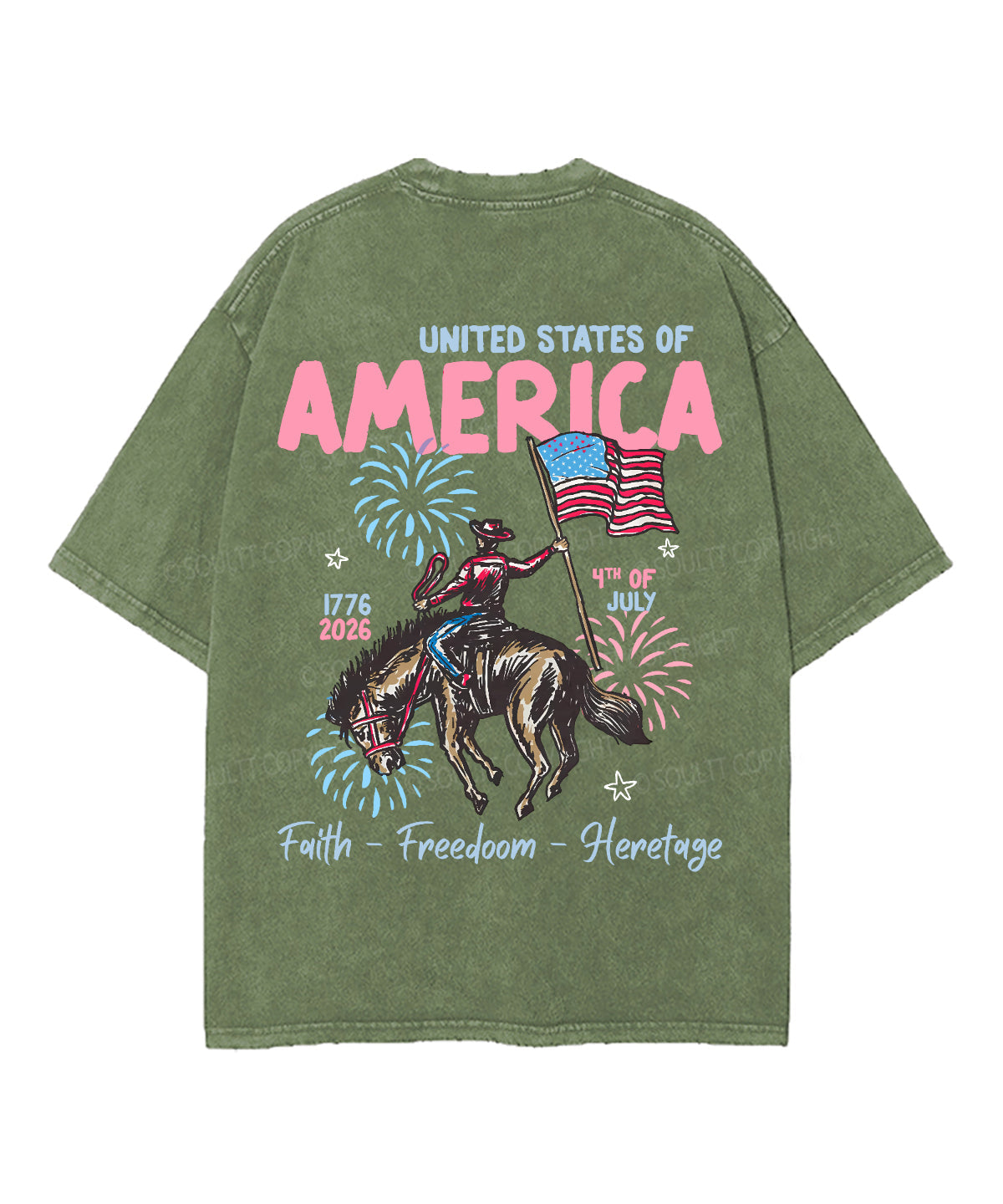 Faith Freedoom Double Sided Unisex Washed Christian T-shirt
