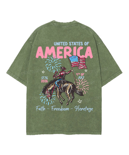 Faith Freedoom Double Sided Unisex Washed Christian T-shirt