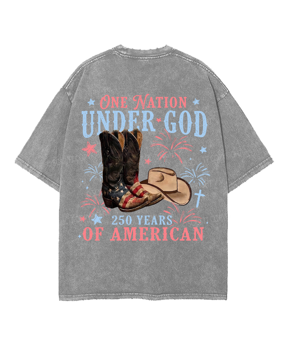 250 Years America Anniversary Double Sided Unisex Washed Christian T-shirt