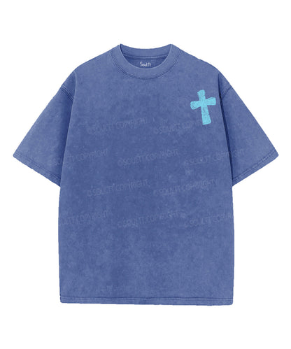 Heaven Pours Out Blessings Double Sided Unisex Washed Christian T-shirt
