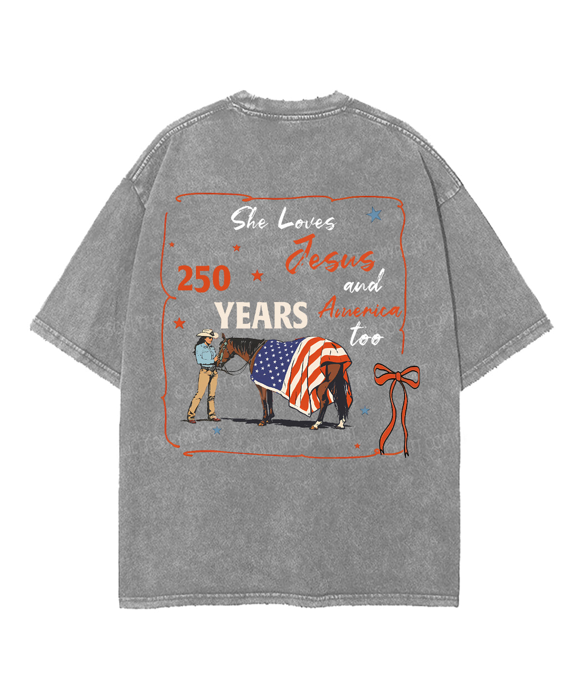 250 Years America Anniversary Double Sided Unisex Washed Christian T-shirt