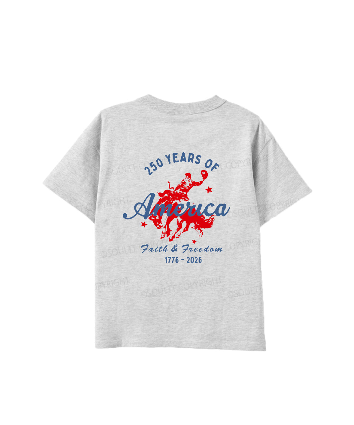 Kids 250 Years America Anniversary Double Sided Cotton Christian T-shirt