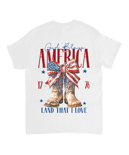 God Bless America Double Sided Unisex Cotton Christian T-Shirt