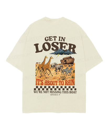 It's About To Rain We're Not Missing This Boat Double Sided Unisex Christian Washed T-Shirt & Shorts