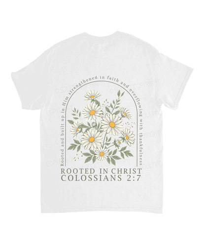 Rooted In Christ Double Sided Unisex Cotton Christian T-Shirt