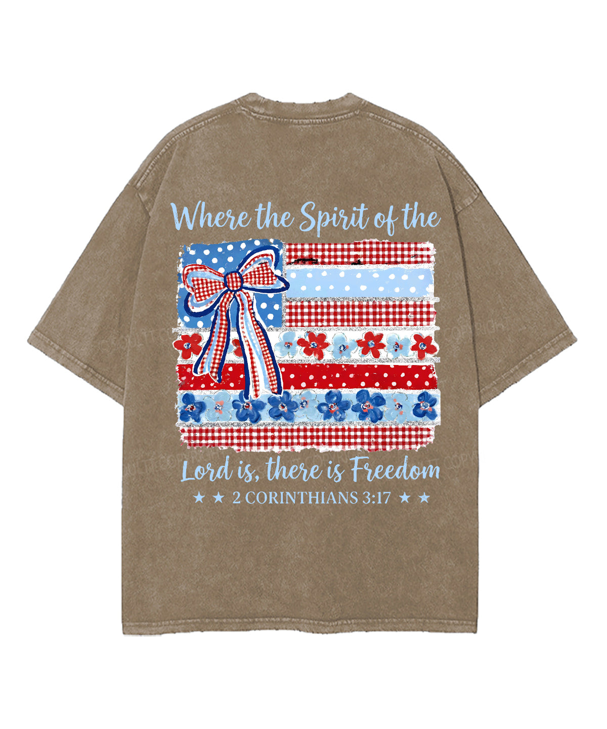 There Is Freedom Double Sided Unisex Washed Christian T-shirt
