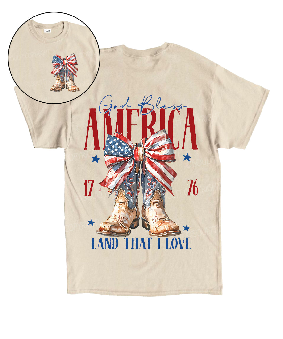 God Bless America Double Sided Unisex Cotton Christian T-Shirt