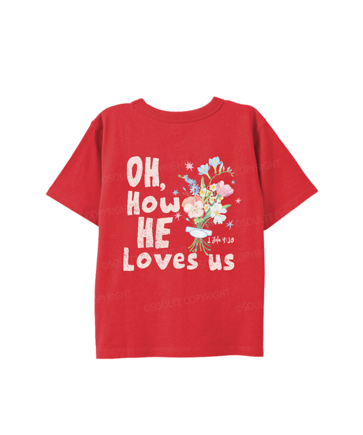 Kids How He Love Us Double Sided Cotton Christian T-shirt