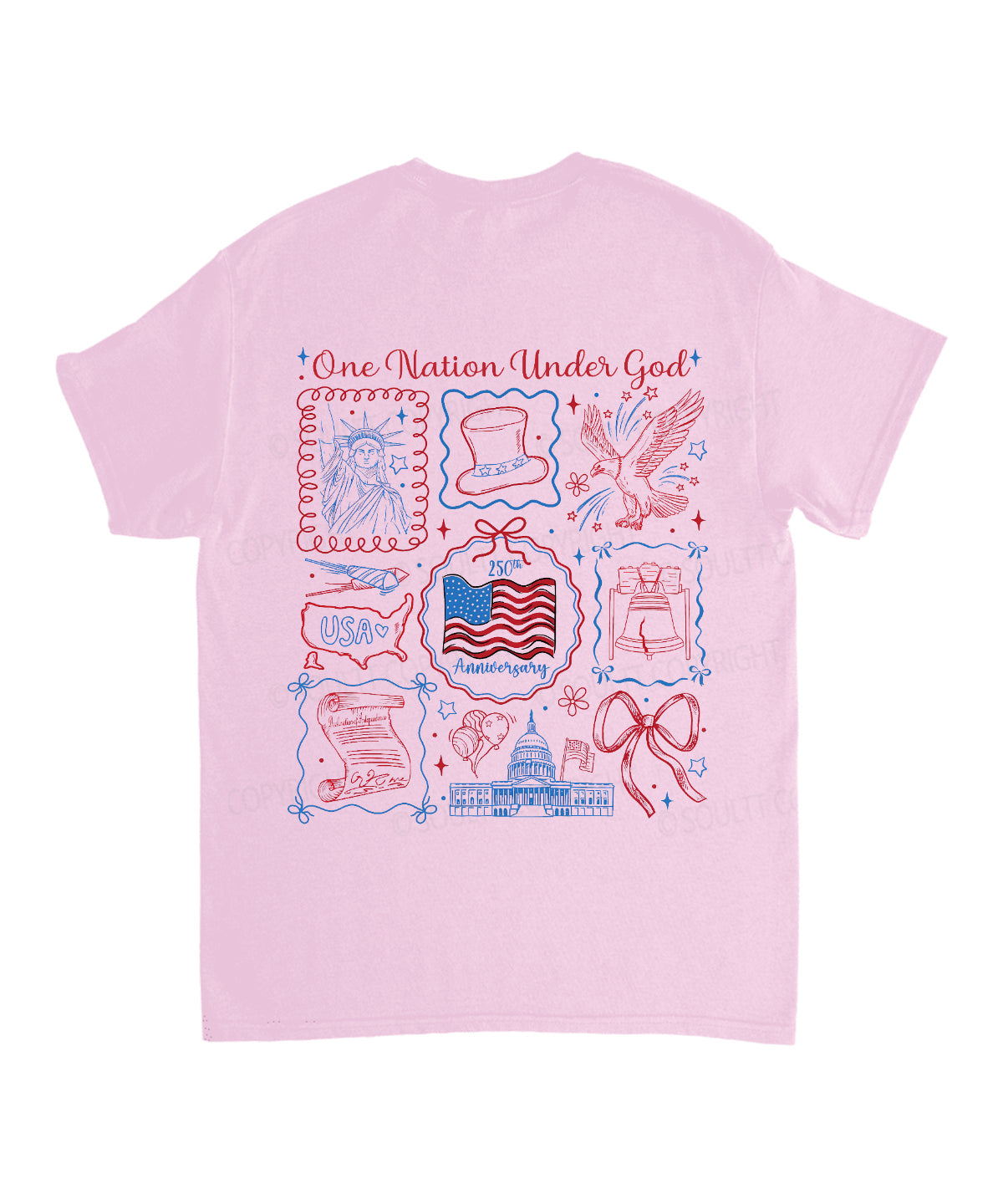 One Nation Under God Double Sided Unisex Cotton Christian T-Shirt