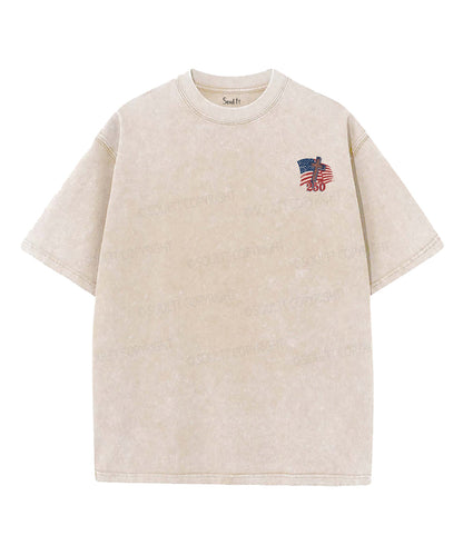 One Nation Under God 250 Years Double Sided Unisex Washed Christian T-shirt