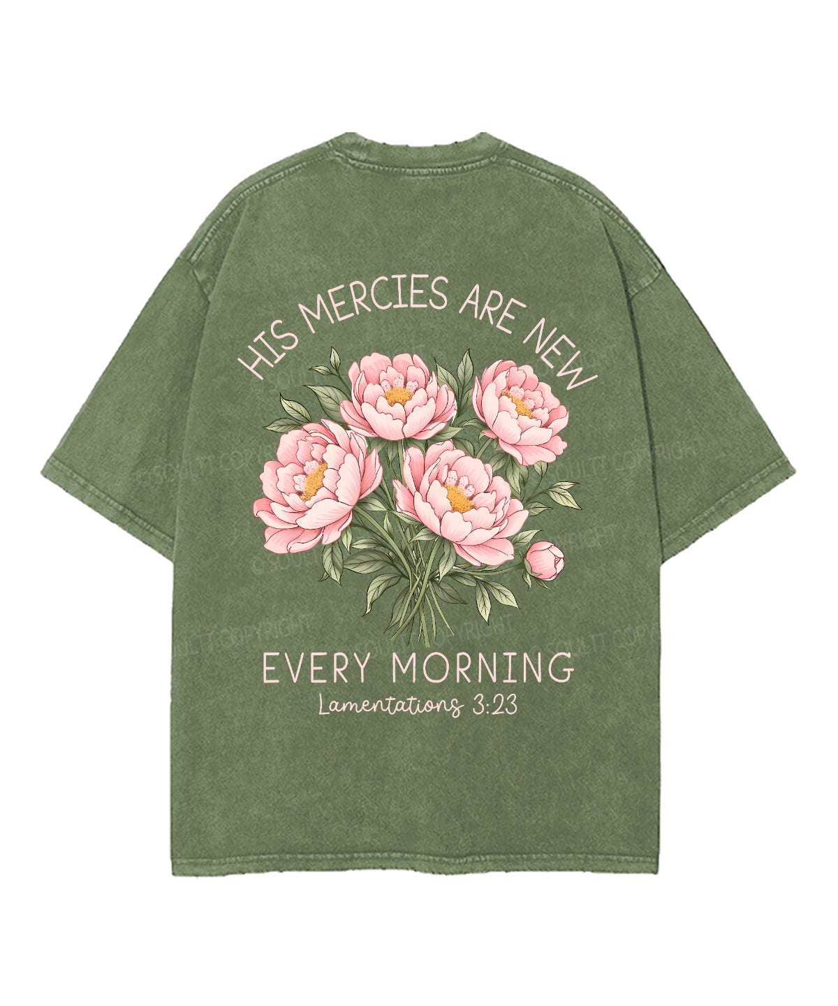 His Mercies Are New Every Morning Double Sided Unisex Washed Christian T-shirt