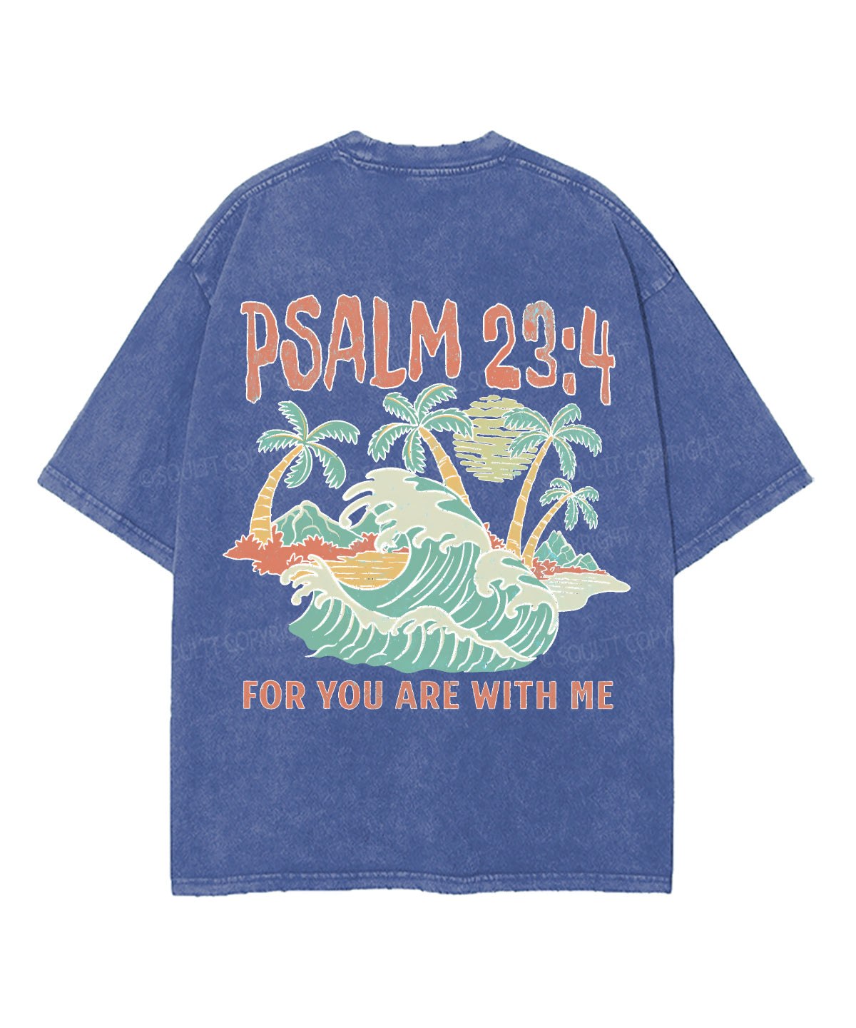 For You Are With Me Double Sided Unisex Washed Christian T-shirt