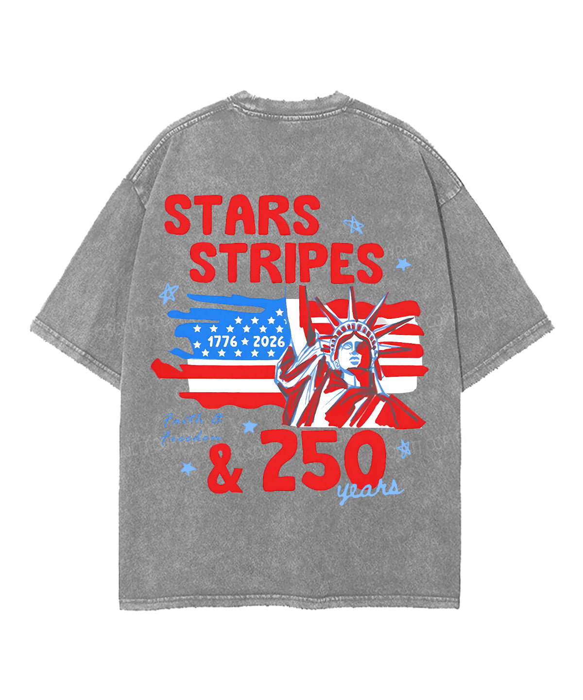 250 Years America Anniversary Double Sided Unisex Washed Christian T-shirt
