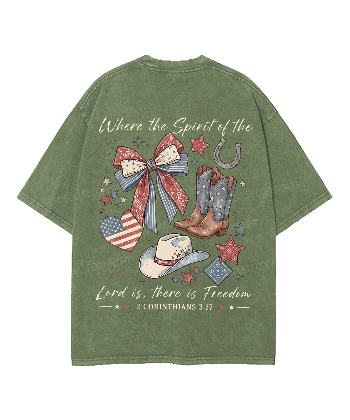 There Is Freedom Double Sided Unisex Washed Christian T-shirt
