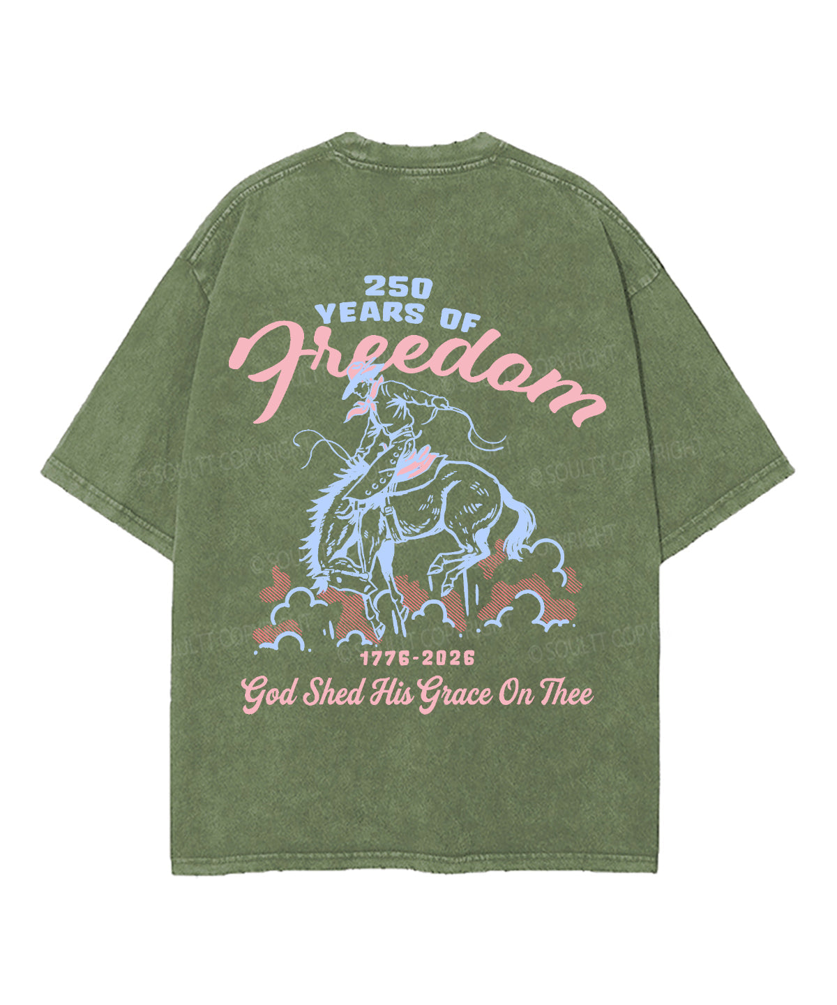 250 Years America Anniversary Double Sided Unisex Washed Christian T-shirt