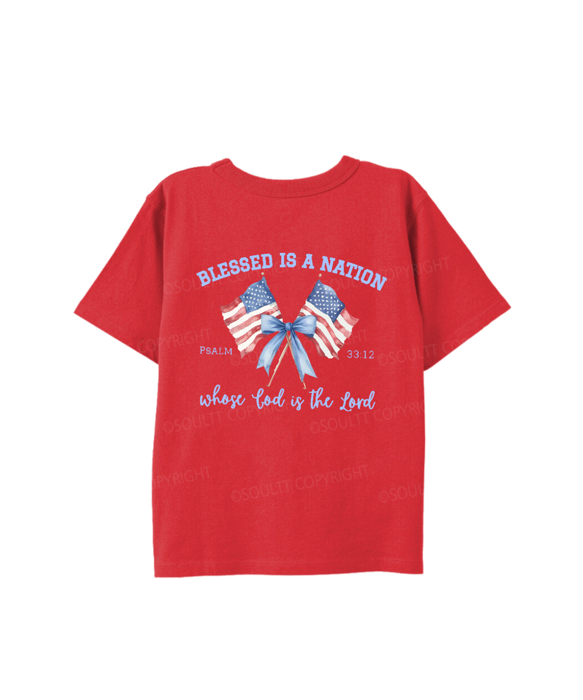 Kids Blessed Is A Nation Whose god Is The Lord Cotton Christian T-shirt