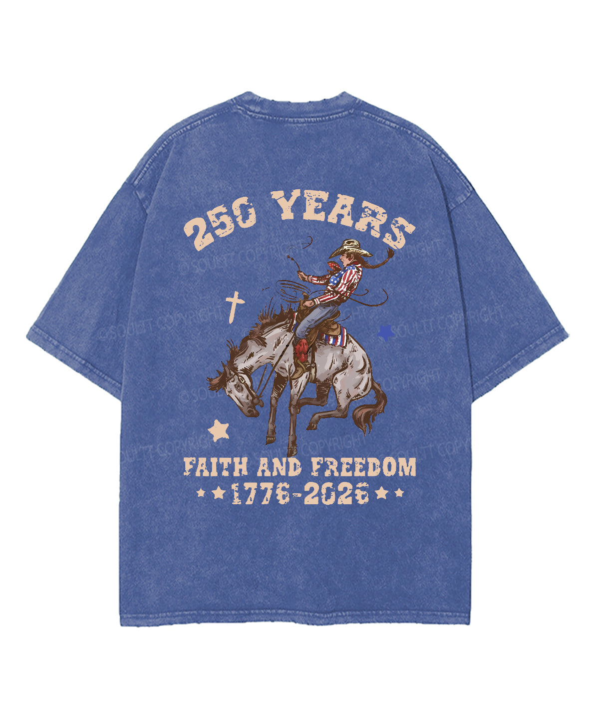 250 Years America Anniversary Double Sided Unisex Washed Christian T-shirt