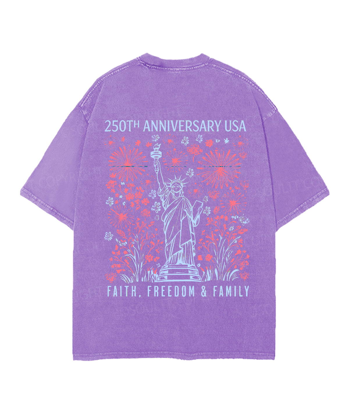 250 Years America Anniversary Double Sided Unisex Christian Washed T-Shirt & Shorts