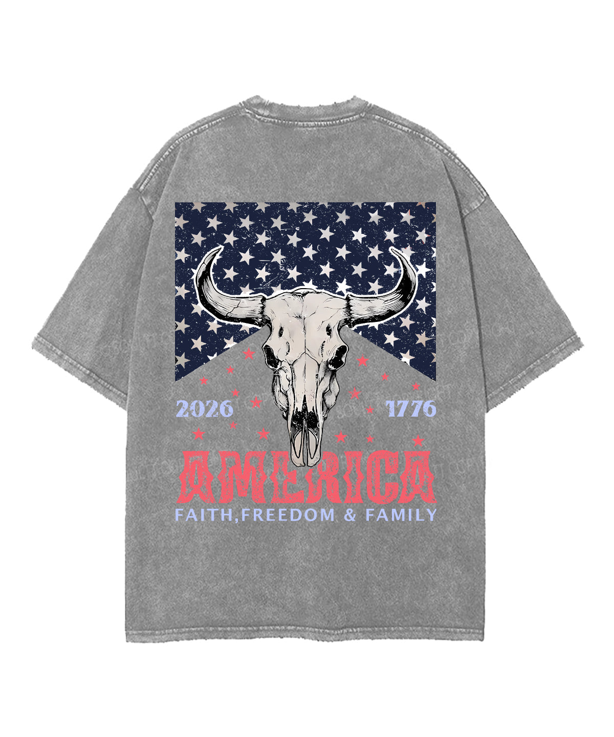 250 Years America Anniversary Double Sided Unisex Washed Christian T-shirt