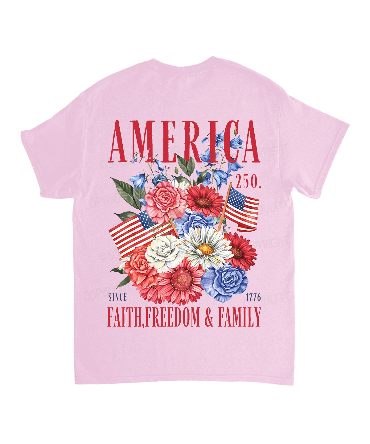 250 Years America Anniversary Double Sided Unisex Cotton Christian T-Shirt