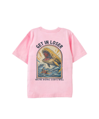 Kids We're Doing God's Will Double Sided Cotton Christian T-shirt
