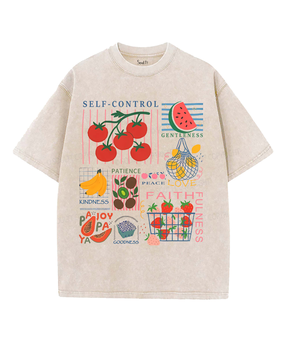 Fruit Of The Spirit Unisex Washed Christian T-shirt