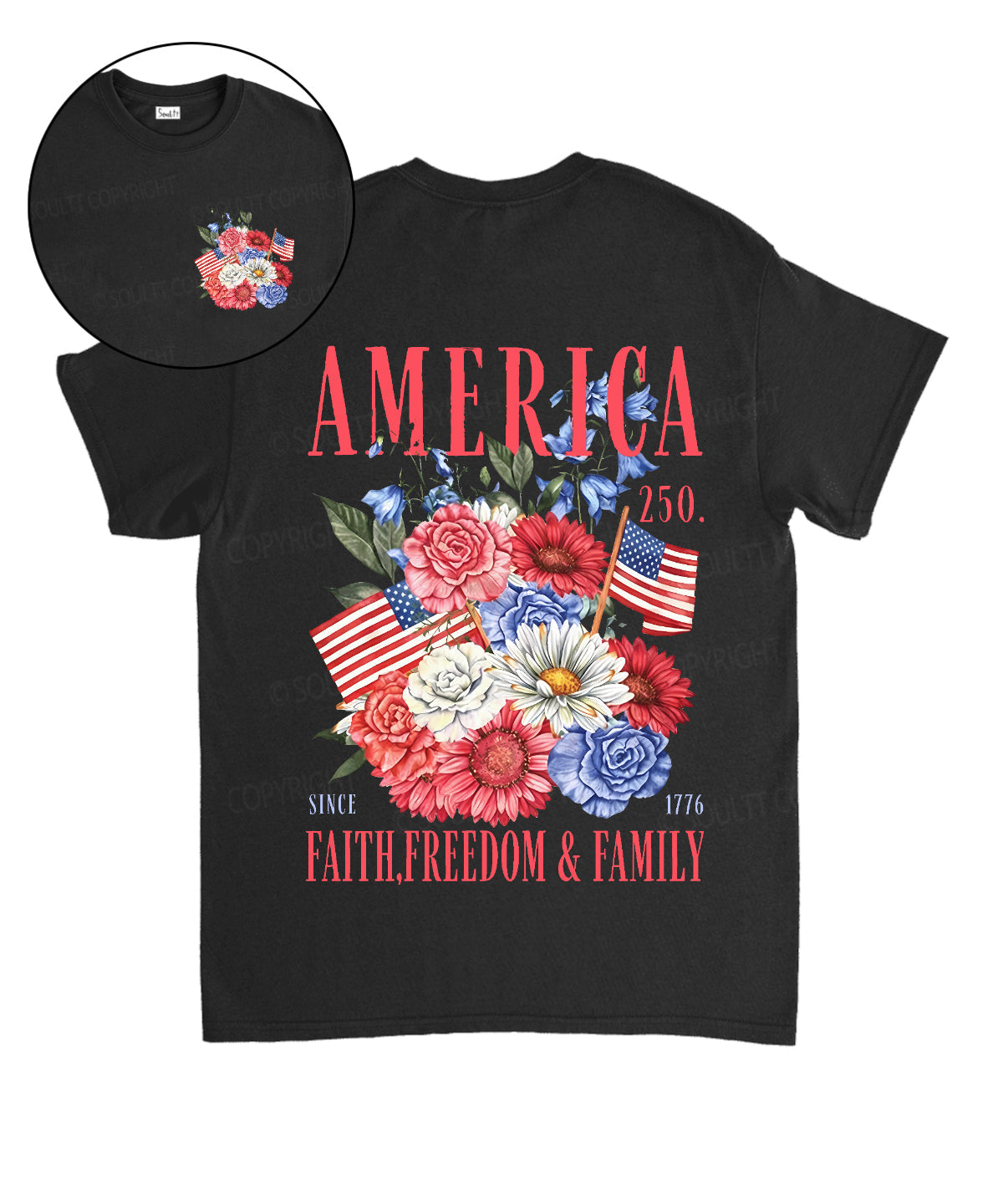 250 Years America Anniversary Double Sided Unisex Cotton Christian T-Shirt