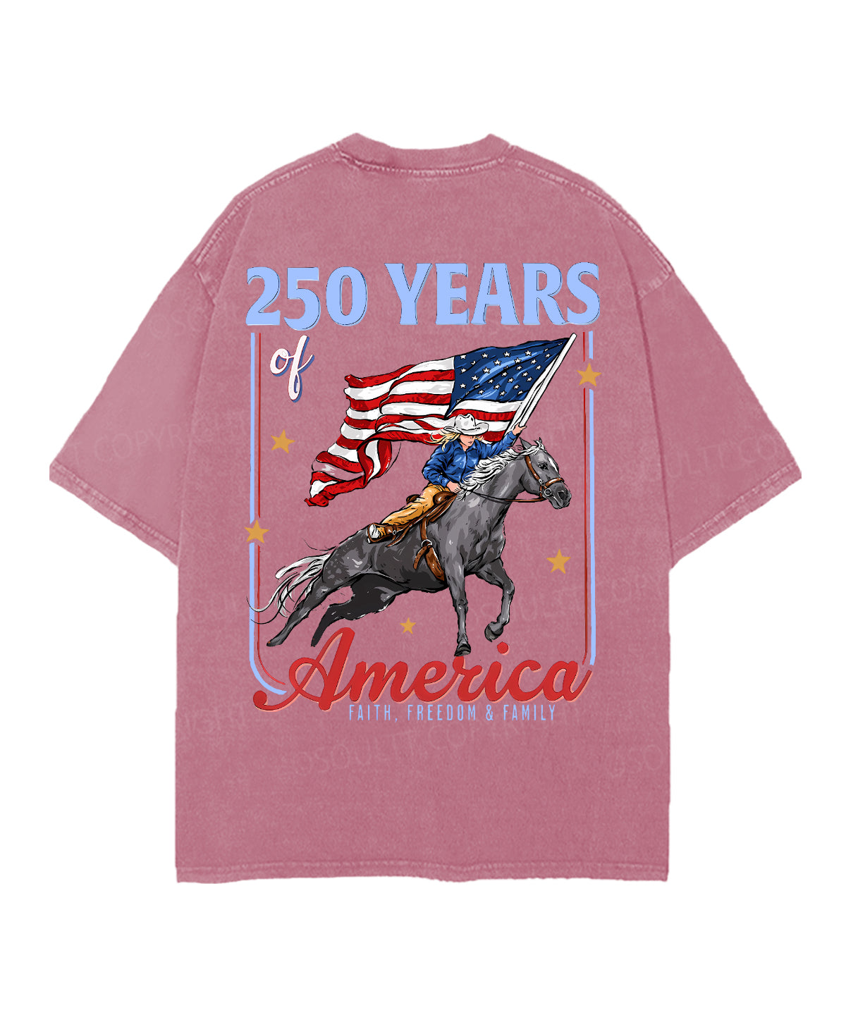 250 Years America Anniversary Double Sided Unisex Christian Washed T-Shirt & Shorts