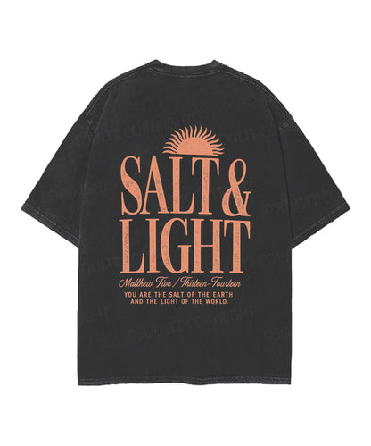Salt & Light Double Sided Unisex Christian Washed T-Shirt & Shorts