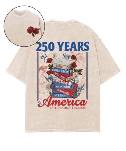 250 Years Of America Double Sided Unisex Washed Christian T-shirt