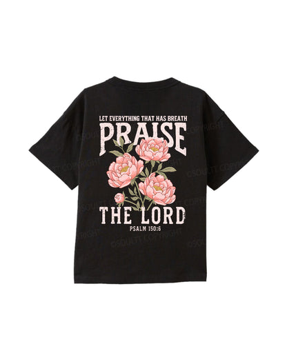 Kids Praise The Lord Double Sided Cotton Christian T-shirt