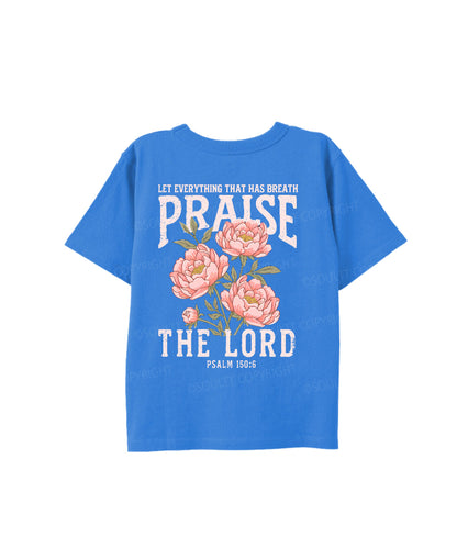 Kids Praise The Lord Double Sided Cotton Christian T-shirt