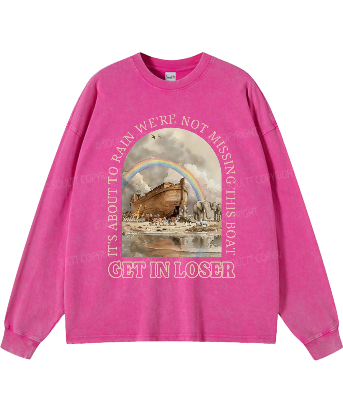 It's About To Rain We're Not Missing This Boat Washed Christian Long-sleeve T-shirt