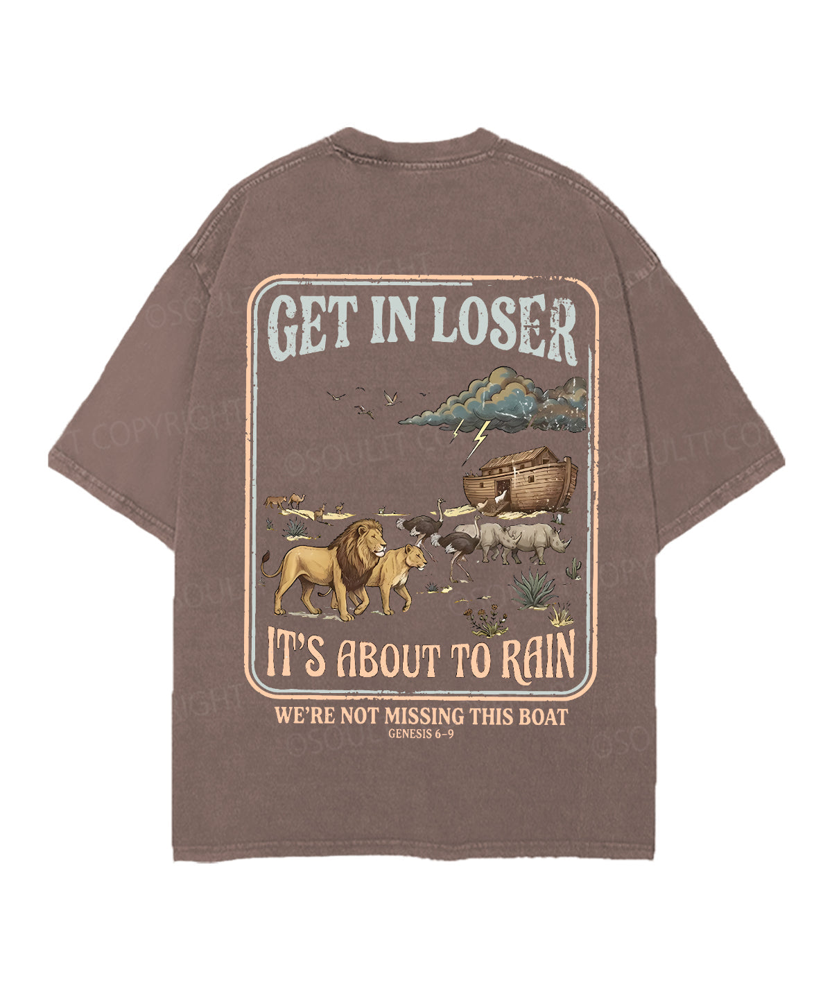 It's About To Rain We're Not Missing This Boat Double Sided Unisex Christian Washed T-Shirt & Shorts