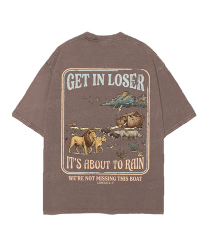 It's About To Rain We're Not Missing This Boat Double Sided Unisex Christian Washed T-Shirt & Shorts