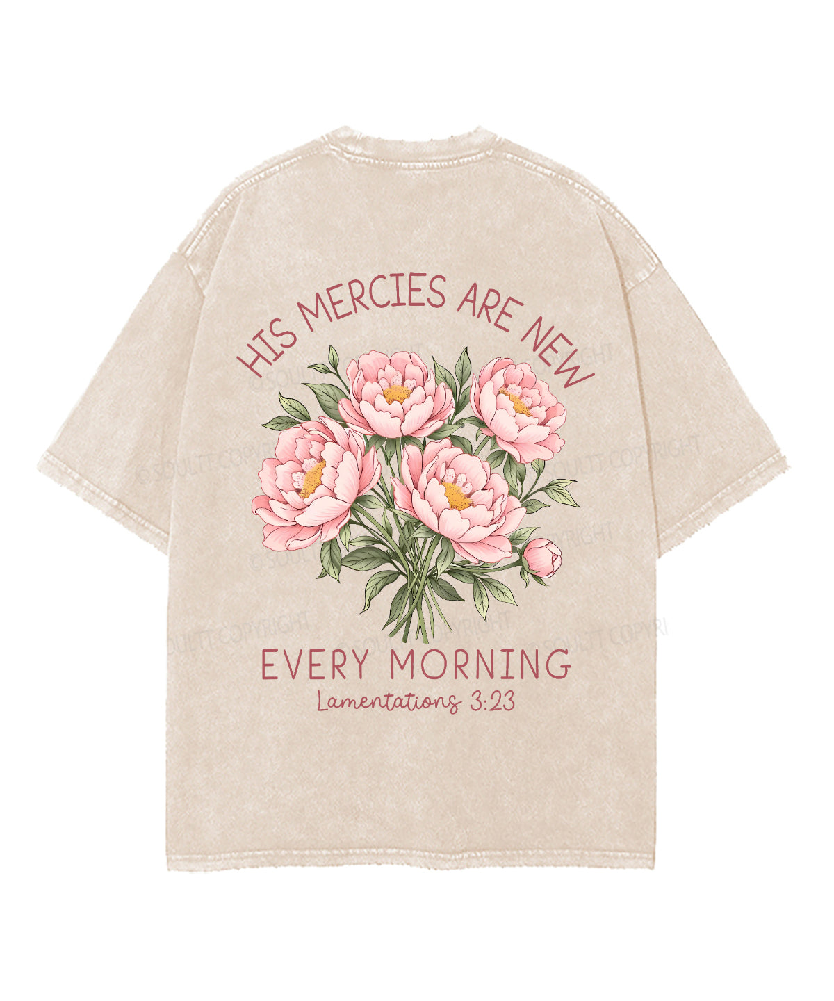 His Mercies Are New Every Morning Double Sided Unisex Washed Christian T-shirt